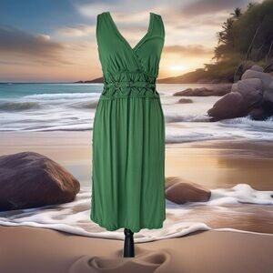 Max Studio Green Sleeveless Knit Dress Size XS